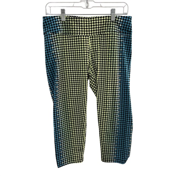 Calvin Klein Performance Pants - Calvin Klein Performance Leggings Womens XL Green Blue Geometric Crop Quick Dry